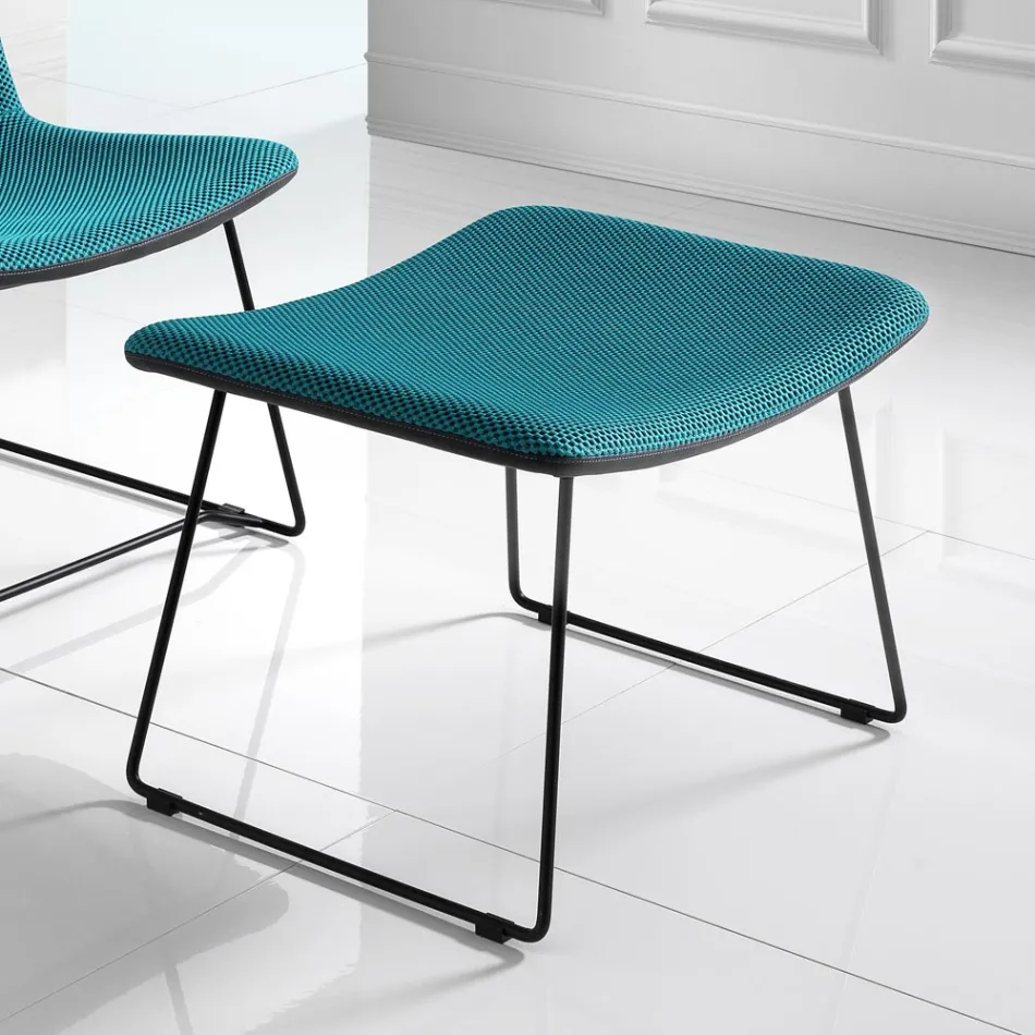 Karrige me mbështetëse këmbësh në pëlhurë Vulcano dhe këmbë metalike Made in Italy - Amane Viadurini