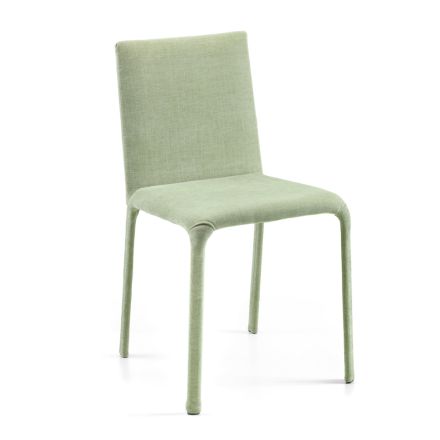 Karrige me shpinë të ulët në pëlhurë jeshile Made in Italy - Lantern Viadurini