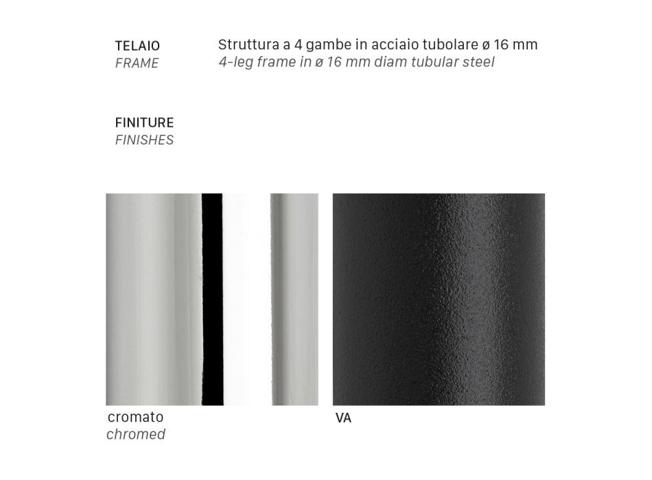 Karrige kuzhine dyngjyrëshe prej çeliku dhe polimer, Prodhuar në Itali, 2 copë - Fedora Viadurini