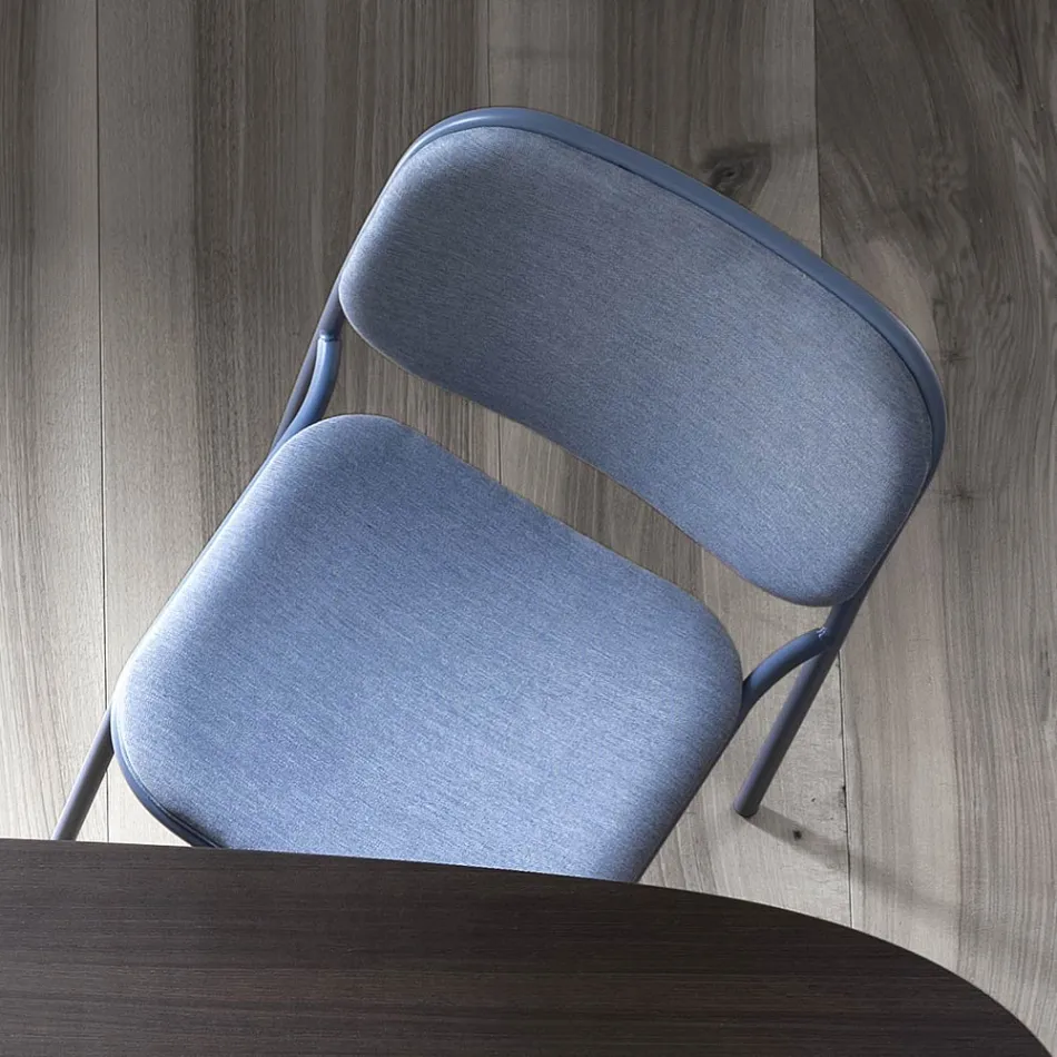 Karrige kuzhine e veshur me susta nga pëlhura dhe metali e prodhuar në Itali 2 copë - Sangria Viadurini