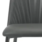 Karrige Kuzhine prej Lëkure Faux dhe Çeliku Prodhuar në Itali 4 Copë - Alexia Viadurini