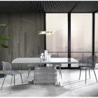 Karrige kuzhine në polipropilen mat me këmbë çeliku 4 copë - Beyonce Viadurini