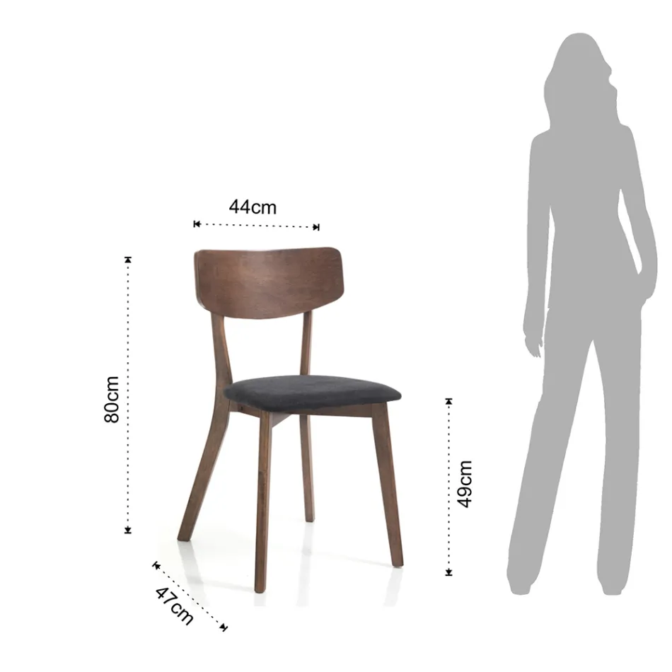 Karrige kuzhine ne pëlhure me strukture ne dru te forte 2 cope - Tonino Viadurini