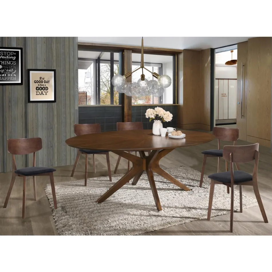 Karrige Kuzhine prej Pëlhure me Strukturë prej 2 Cope Dru të Ngurtë - Tonino Viadurini