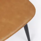 Karrige e kuzhinës ose dhomës së ndenjes me dizajn vintage prej çeliku dhe lëkure eko 2 copë - Rekko Viadurini