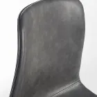 Karrige e kuzhinës ose dhomës së ndenjes me dizajn vintage prej çeliku dhe lëkure eko 2 copë - Rekko Viadurini