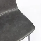 Karrige e kuzhinës ose dhomës së ndenjes me dizajn vintage prej çeliku dhe lëkure eko 2 copë - Rekko Viadurini