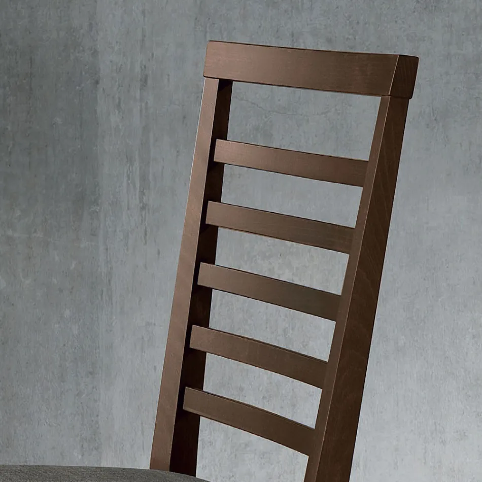 Karrige kuzhine ne dru dhe ndenjëse me pëlhurë dizenjo italiane - Jeanine Viadurini