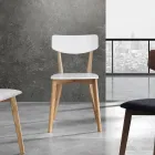 Karrige kuzhine ne ngjyre te bardhe te ngurte dhe dru lisi 2 cope - Tonino Viadurini