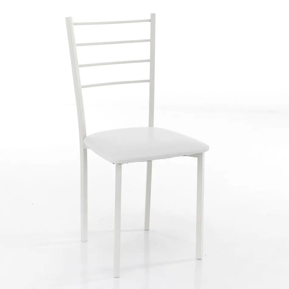 Karrige kuzhine me lekure sintetike dhe metal te lyer 4 cope - Remida Viadurini