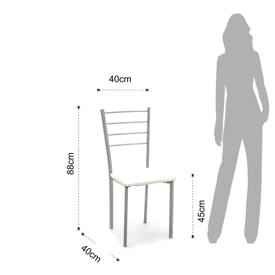 Karrige kuzhine me lekure sintetike dhe metal te lyer 4 cope - Remida Viadurini