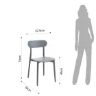 Karrige kuzhine ne ngjyre te bardhe ose gri mat polipropileni 4 cope - Milano Viadurini