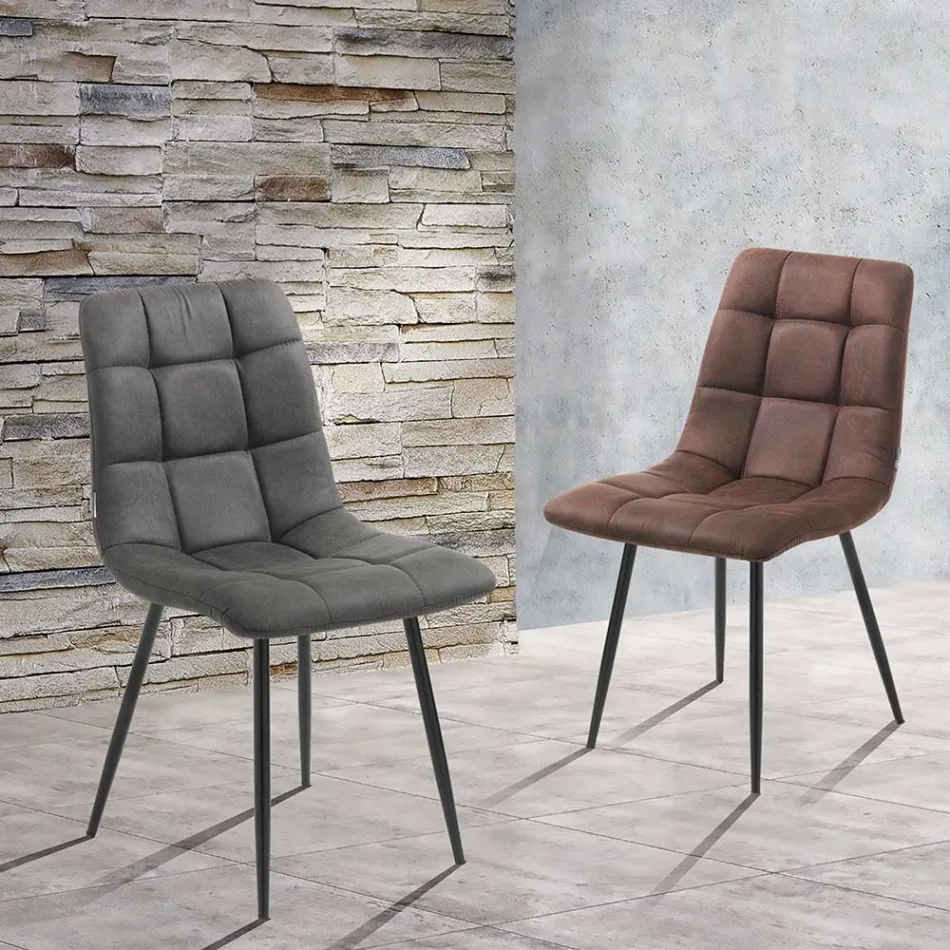 Karrige Kuzhine Pëlhure me Këmbë Metal të Zi 4 Copë - Blu e çelur Viadurini