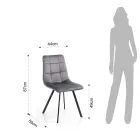 Karrige Kuzhine Pëlhure me Këmbë Metal të Zi 4 Copë - Blu e çelur Viadurini