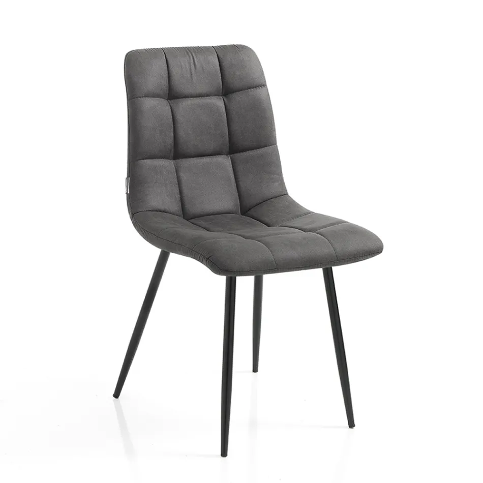 Karrige Kuzhine Pëlhure me Këmbë Metal të Zi 4 Copë - Blu e çelur Viadurini