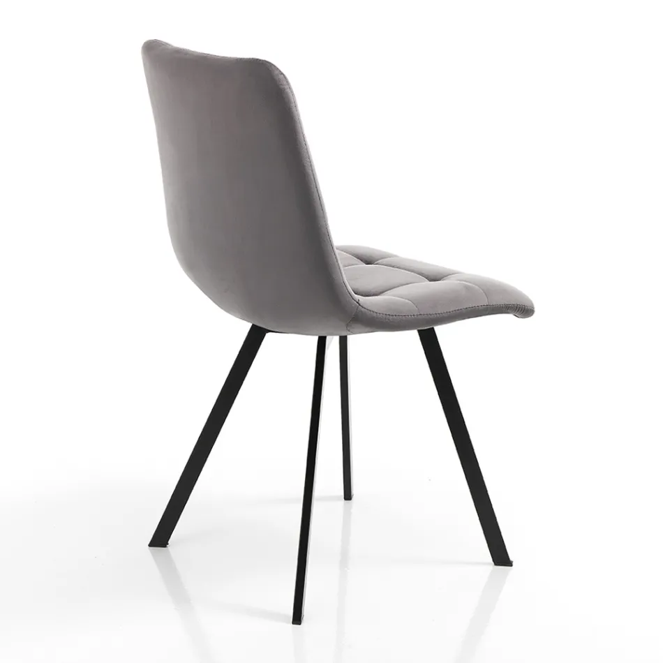 Karrige Kuzhine Pëlhure me Këmbë Metal të Zi 4 Copë - Blu e çelur Viadurini