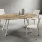 Karrige kuzhine e veshur me susta tërësisht me lëkurë ekologjike e prodhuar në Itali, 2 copë - Maria Viadurini