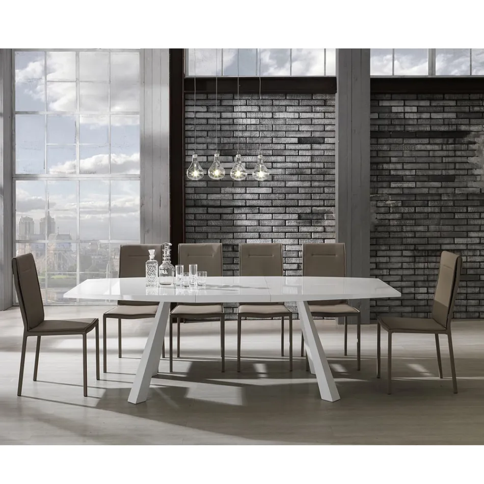 Karrige kuzhine e veshur plotësisht me lëkurë sintetike 2-copë - Atenea Viadurini