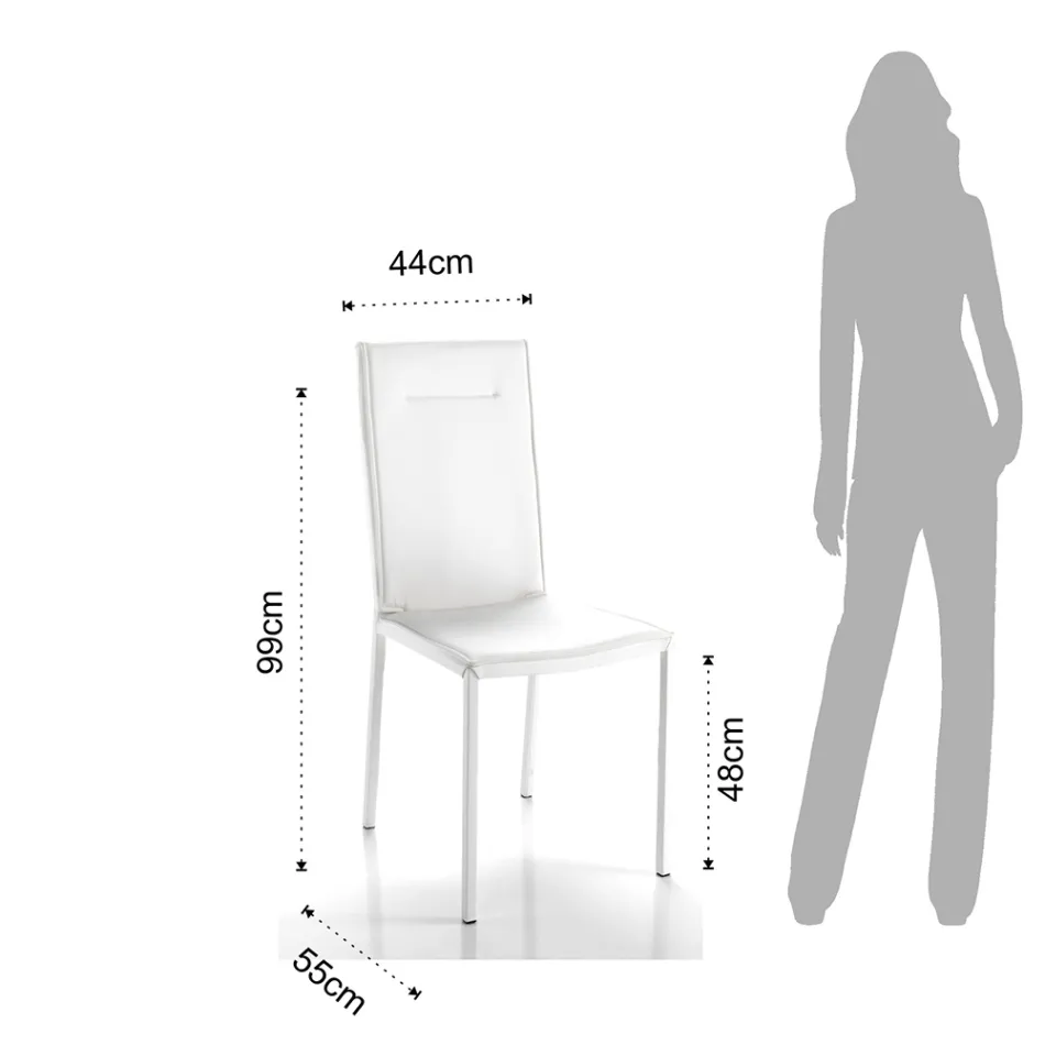 Karrige kuzhine e veshur plotësisht me lëkurë sintetike 2-copë - Atenea Viadurini