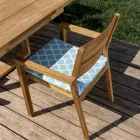 Karrige e jashtme me mbështetëse krahësh në dru tik - Marie Viadurini