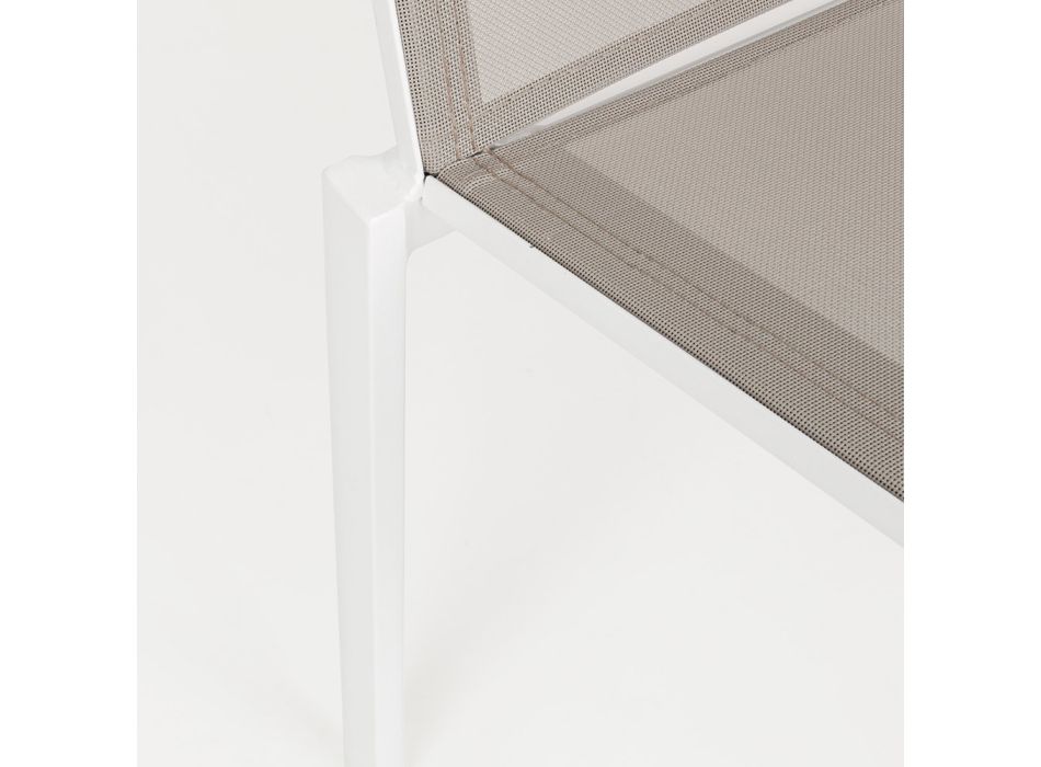 Karrige e jashtme e grumbullueshme nga alumini dhe tekstili, Homemotion 4 copë - Serge Viadurini