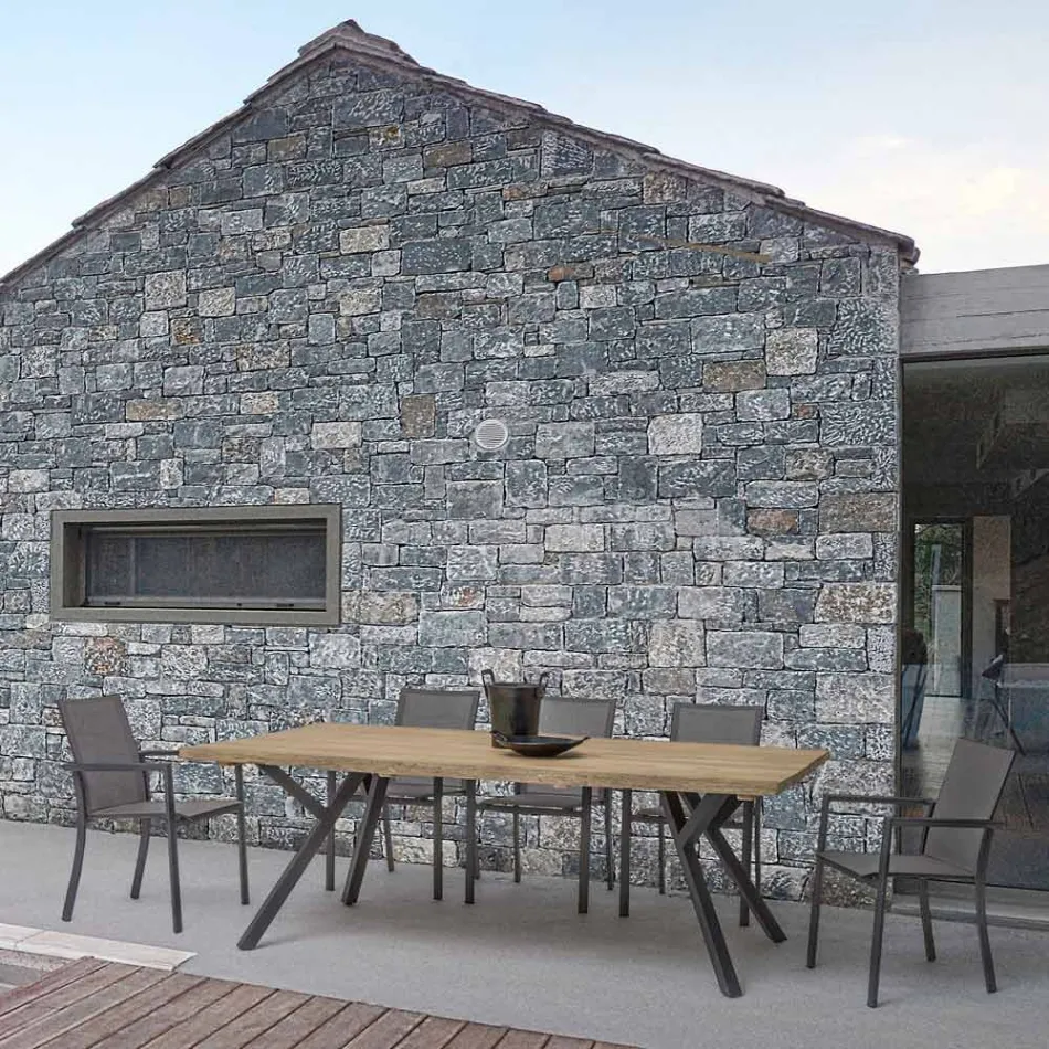 Karrige e jashtme e grumbullueshme në alumin e lyer, Homemotion, 4 copë - Vicki Viadurini