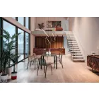 Karrige metalike në natyrë stackable Made in Italy, 4 Pieces - Prunella Viadurini