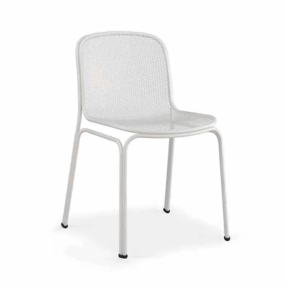 Karrige metalike në natyrë stackable Made in Italy, 4 Pieces - Prunella Viadurini