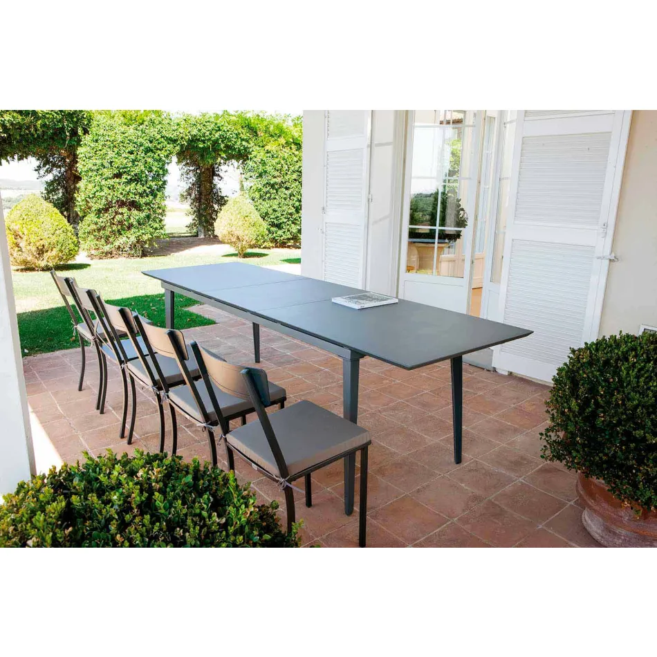 Karrige në natyrë stabile në Metal pikturuar Made in Italy, 4 copë - Tulle Viadurini