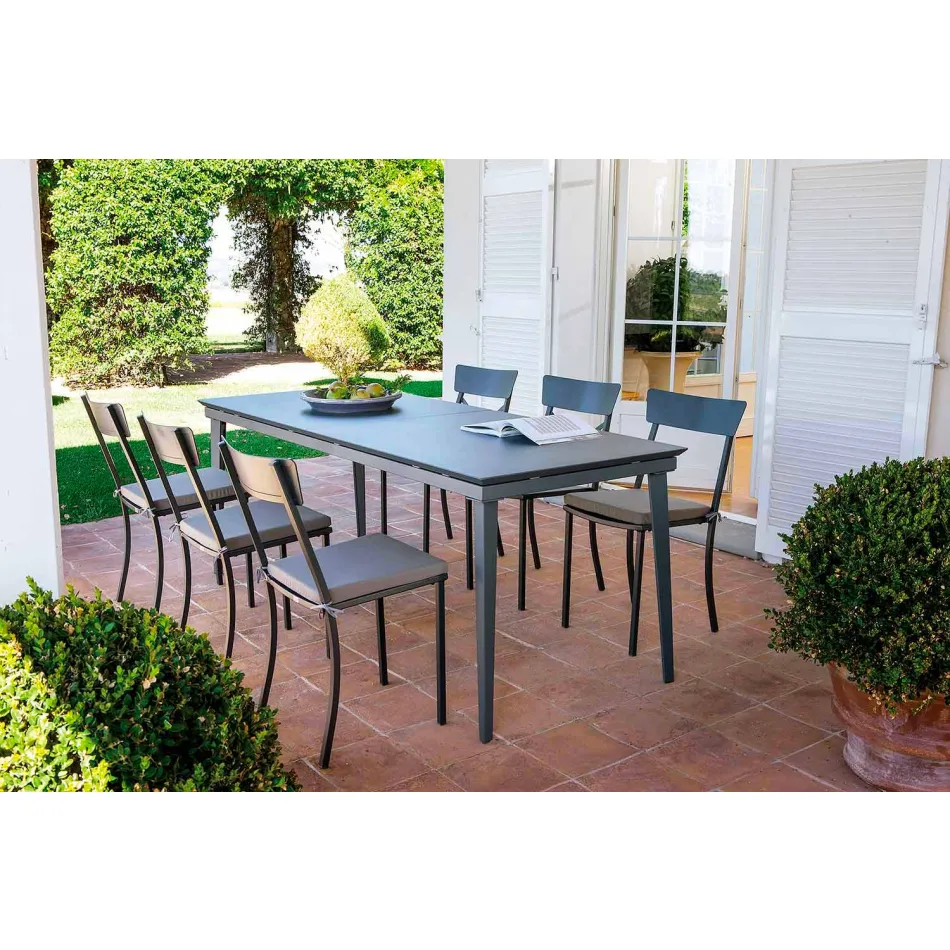 Karrige në natyrë stabile në Metal pikturuar Made in Italy, 4 copë - Tulle Viadurini