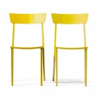 Karrige në natyrë stabile në Metal pikturuar Made in Italy, 4 copë - Tulle Viadurini