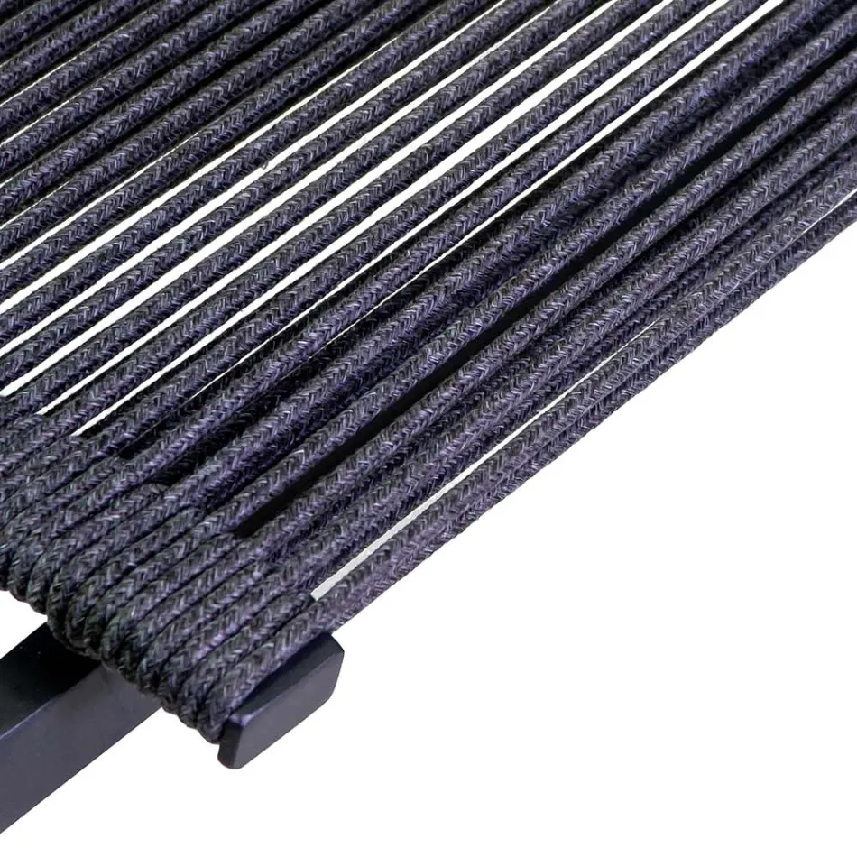 Karrige e jashtme në alumin, sedilje dhe mbështetëse në litar - Detaj Viadurini