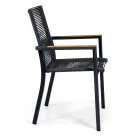 Karrige e jashtme në alumin, sedilje dhe mbështetëse në litar - Detaj Viadurini