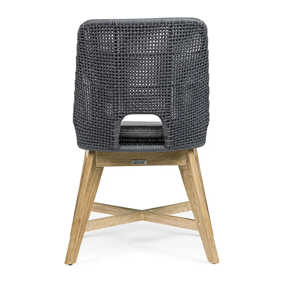 Karrige e jashtme me litar dhe pëlhurë me bazë tik, Homemotion 2 copë - Lesya Viadurini