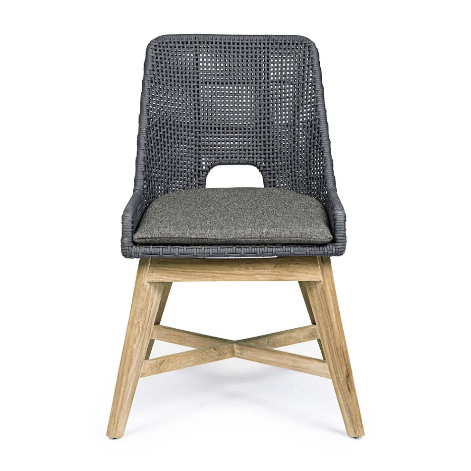 Karrige e jashtme me litar dhe pëlhurë me bazë tik, Homemotion 2 copë - Lesya Viadurini