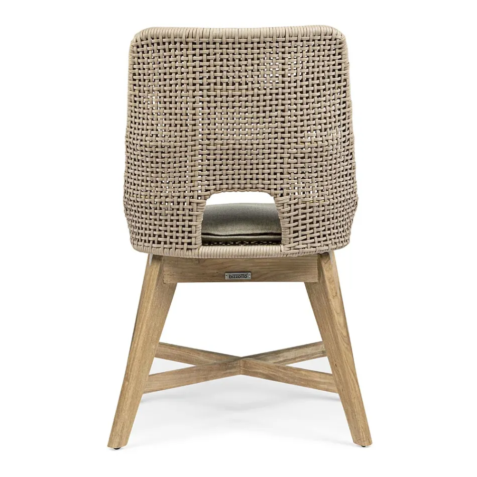 Karrige e jashtme me litar dhe pëlhurë me bazë tik, Homemotion 2 copë - Lesya Viadurini