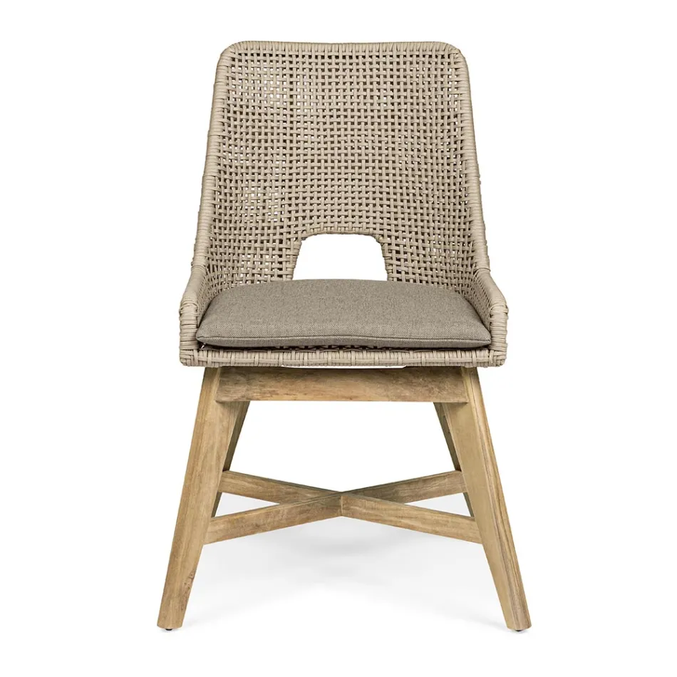 Karrige e jashtme me litar dhe pëlhurë me bazë tik, Homemotion 2 copë - Lesya Viadurini