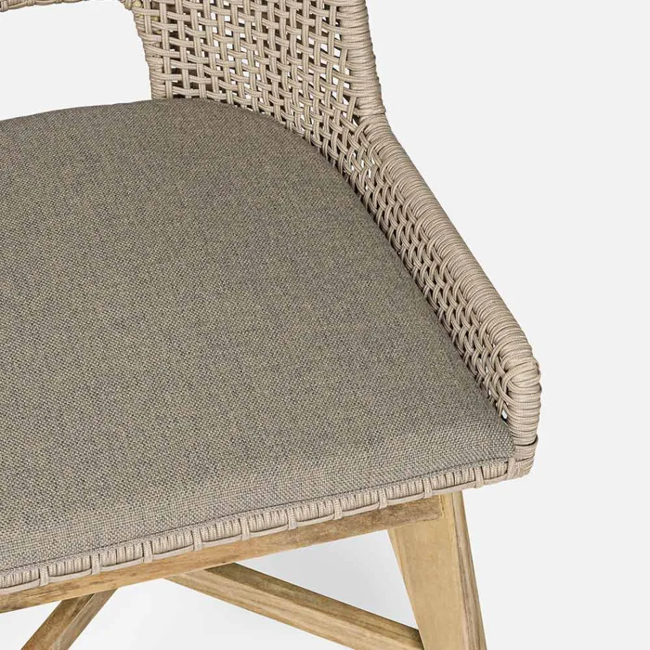 Karrige e jashtme me litar dhe pëlhurë me bazë tik, Homemotion 2 copë - Lesya Viadurini