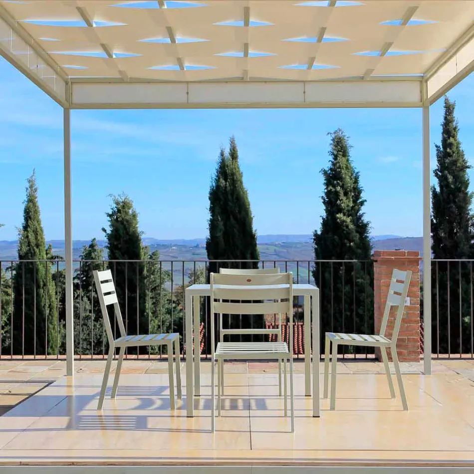 Karrige në natyrë në hekur me bojë të bardhë me perla prodhuar në Itali 4 copë - Bernie Viadurini