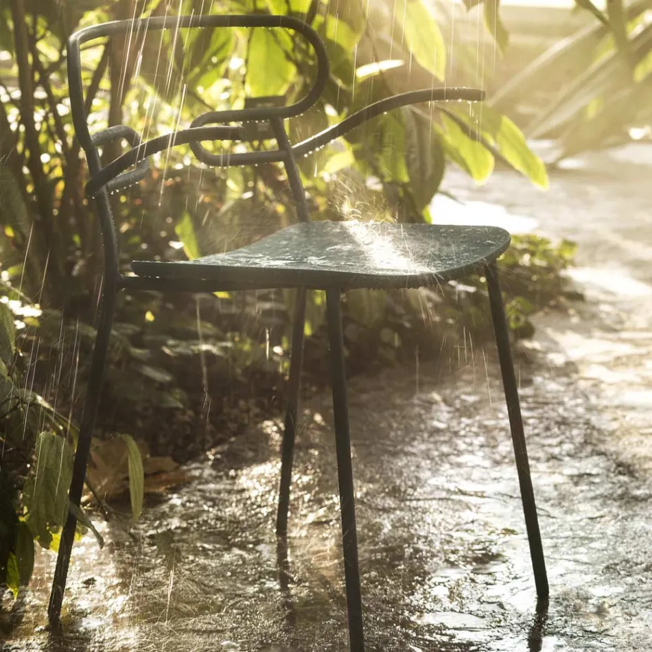 Karrige e jashtme në Metal dhe Poliuretani Prodhuar në Itali, 2 Copë - Trosa Viadurini