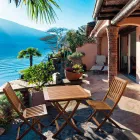 Karrige e palosshme në ambiente të jashtme në dru akacie, 2 copë - Grima Viadurini