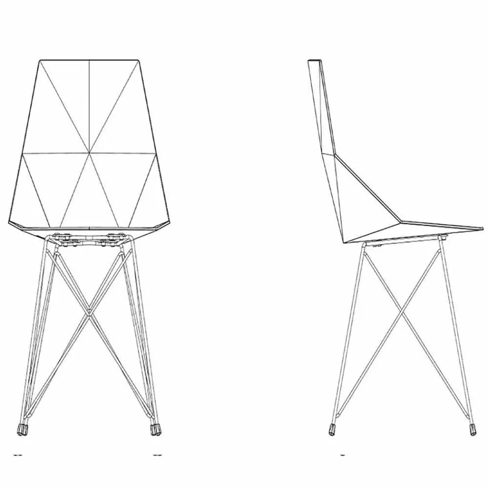 Karrige kopshti me dizajn Vondom Faz në polipropilen dhe çelik inox Viadurini