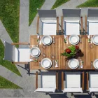 Karrige kopshti e grumbullueshme në alumin e bardhë me mbështetëse krahësh - Lyonel Viadurini