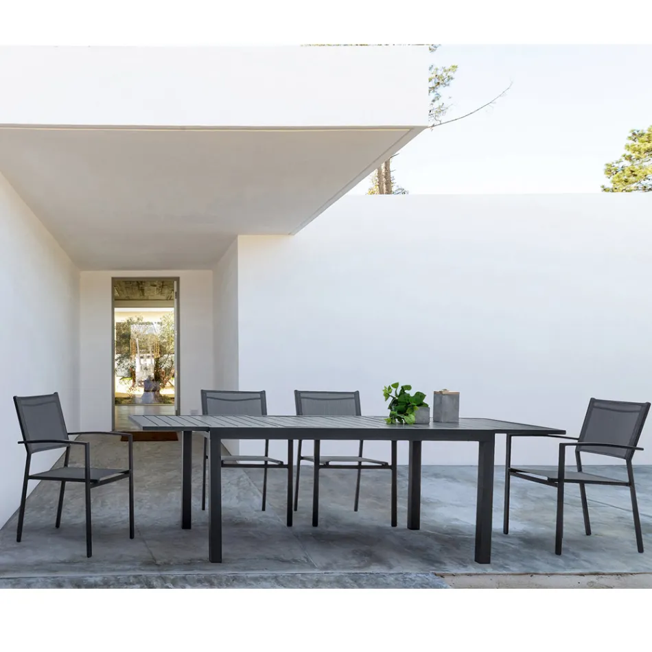 Karrige kopshti e grumbullueshme në dizajn modern prej alumini dhe tekstili - Franz Viadurini