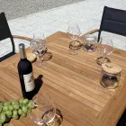 Karrige kopshti e grumbullueshme në alumin gri antracit dhe dru tik - Aidan Viadurini