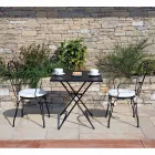 Karrige kopshti në hekur të lyer me ngjyrë të zezë me strukturë të grumbullueshme - Nacim Viadurini