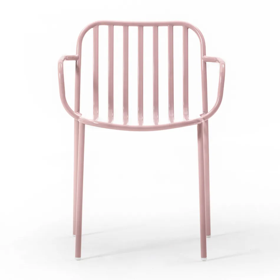 Karrige Metal Kopshti me Mbështetje Krahësh Prodhuar në Itali 2 Copë - Thjesht Viadurini