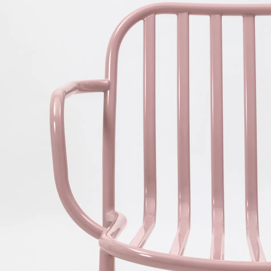 Karrige Metal Kopshti me Mbështetje Krahësh Prodhuar në Itali 2 Copë - Thjesht Viadurini