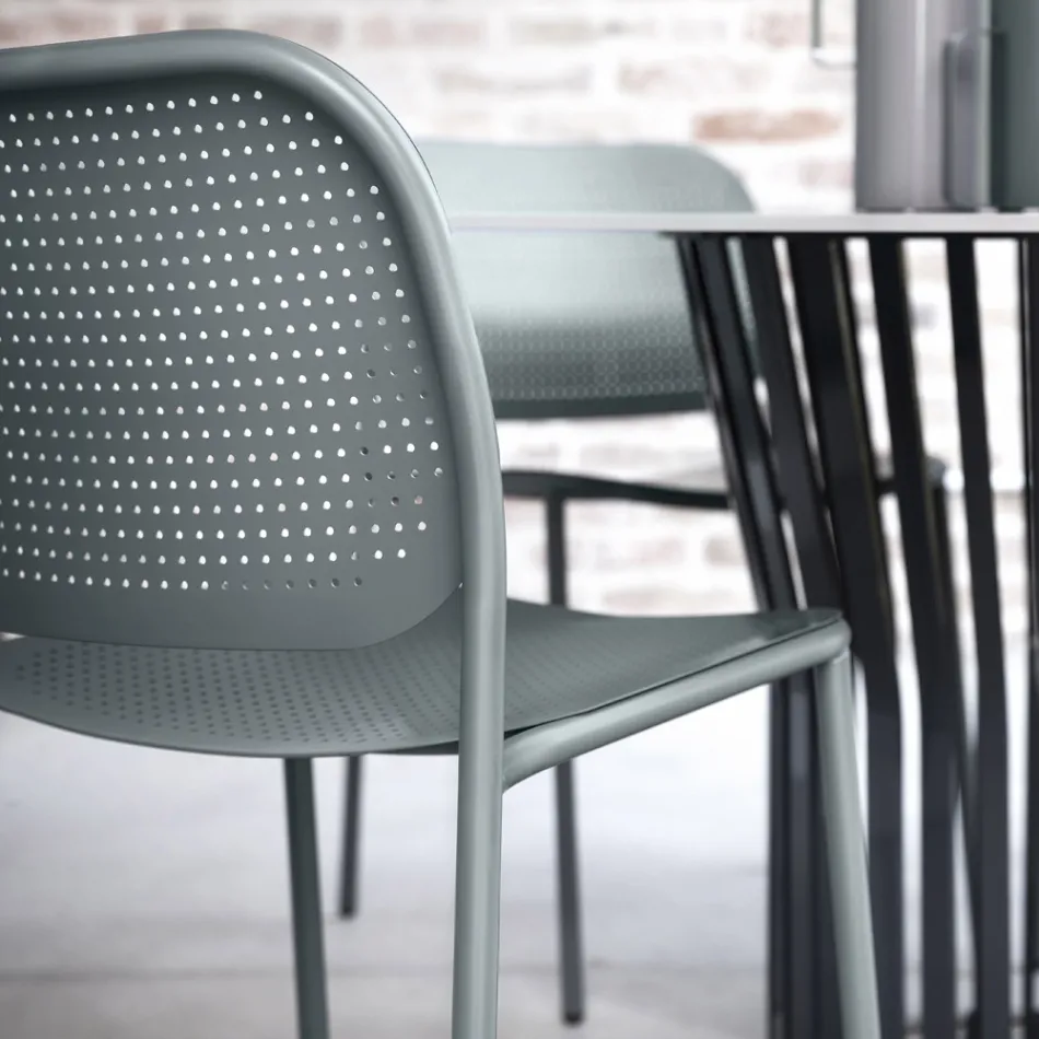 Karrige kopshti në metal të lyer Prodhuar në Itali 2 Copë - Synergy Viadurini