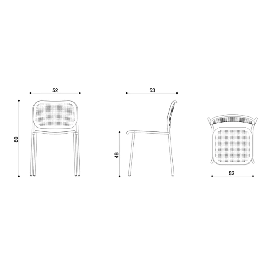 Karrige kopshti në metal të lyer Prodhuar në Itali 2 Copë - Synergy Viadurini